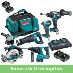 Makita DLX6109TX1 - 18V 5.0Ah Cordless Brushless 6 Piece Combo Kit 